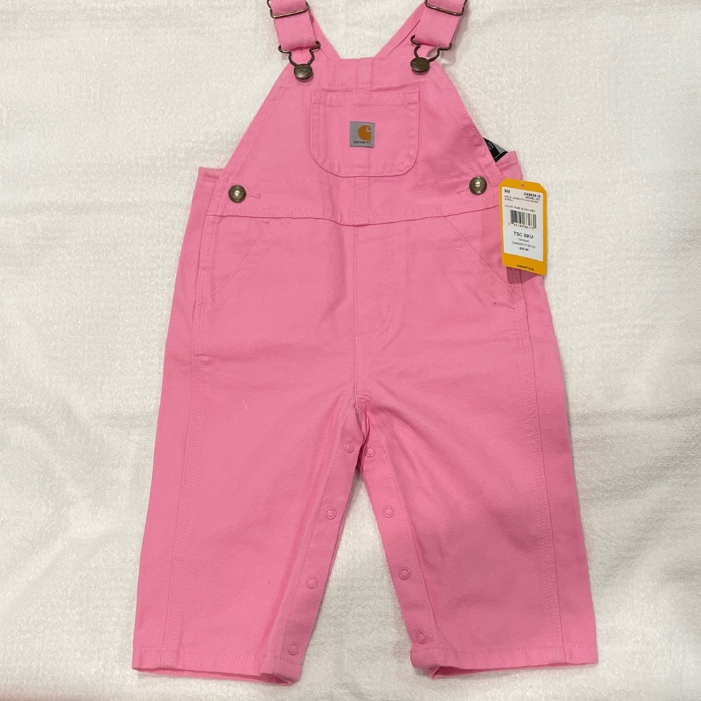 Carhartt Kids Overalls in Bright Pink